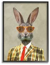 Vintage Rabbit Man Portrait, Framed, 24"x30"