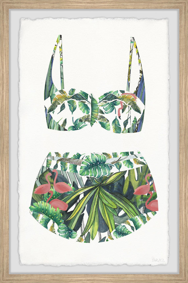 "Tropical Forest Swimsuit" Framed Painting Print, 20"x30"