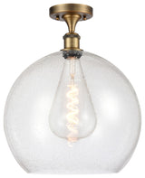 Innovations 516-1C-BB-G124-14 1 Light Semi-Flush Mount, Brushed Brass