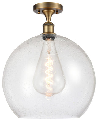Innovations 516-1C-BB-G124-14 1 Light Semi-Flush Mount, Brushed Brass