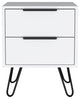 Nuvo 22-inch Tall Nightstand with 2 Drawers, and Hairpin Legs, White