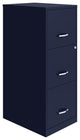 Scranton & Co 3-Drawer Modern Metal Vertical File Cabinet with Lock in Navy