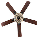 Opal 52" 3-Light Farmhouse Rustic Shade LED Ceiling Fan With Remote, Black