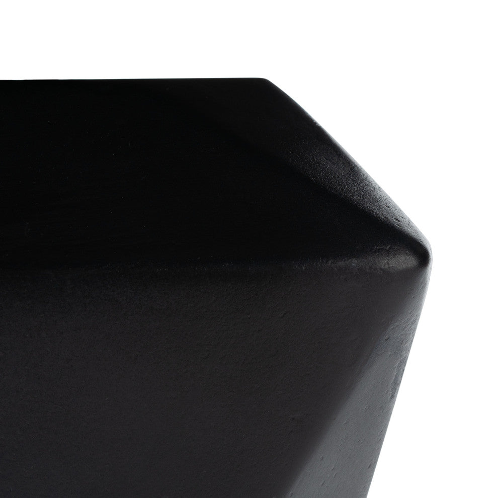 Safavieh Conan Concrete Accent Stool, Black