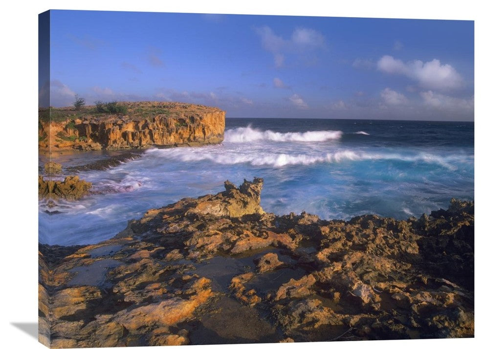"Pacific Ocean Waves And Cliffs At Keoneloa Bay, Kauai, Hawaii" Artwork