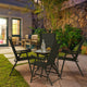 Costway Set Of 4 Folding Sling Chairs Patio Furniture Camping Pool With Armrest