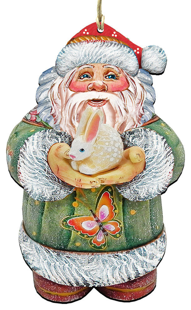 Bunny Santa Ornament