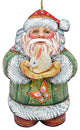 Bunny Santa Ornament