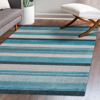 Duxbury Gradient Ticking Striped Blue/Navy 4'x6' Area Rug