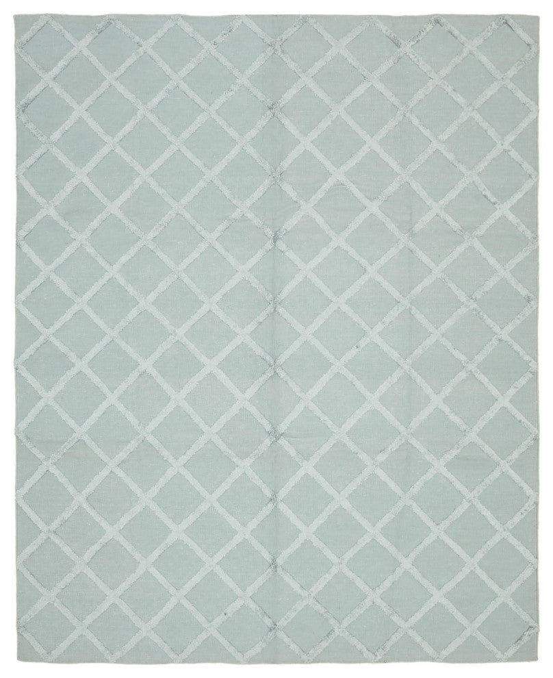 Rug N Carpet - Handmade Modern Design 8' 1'' x 10' 0'' Wool Flatweave Kilim Rug