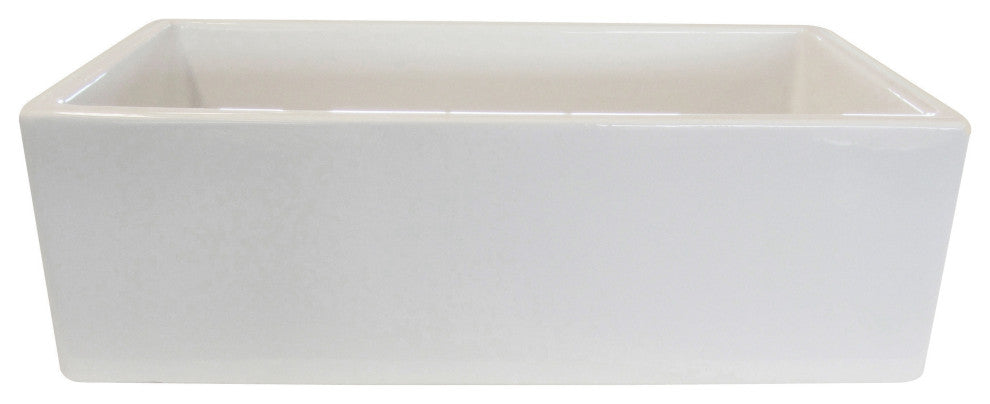 Fine Fixtures White Fireclay Farmhouse Butler Kitchen Sink, 33"