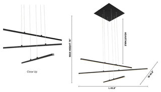 Black Linear Multi-Light Pendant