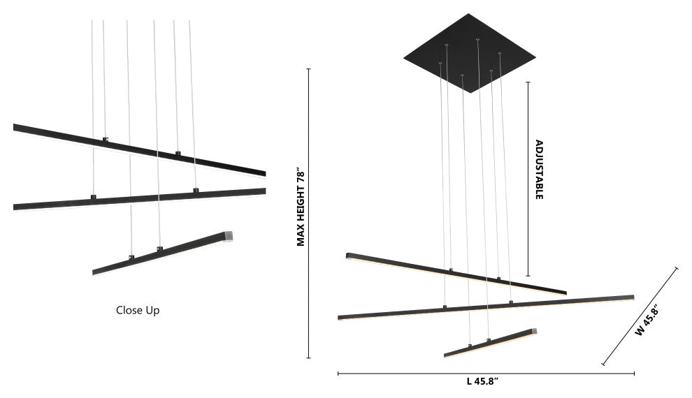Black Linear Multi-Light Pendant