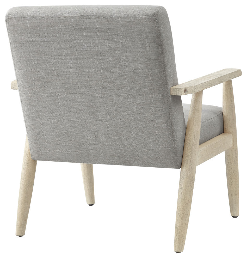 Rustic Manor Gian Armchair Upholstered, Gray and Cream Linen