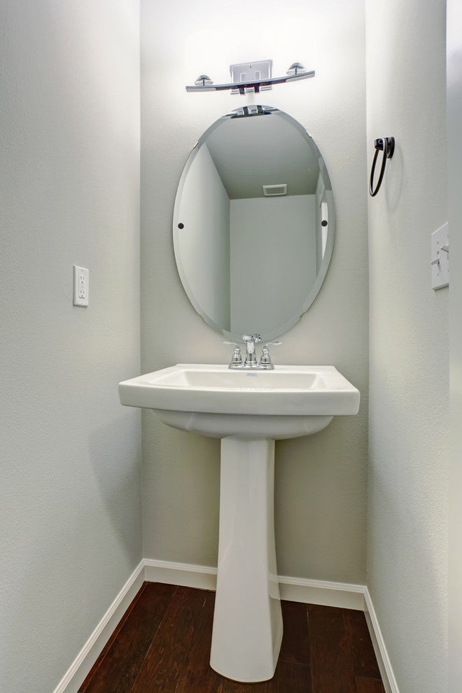 Frameless Oval Tilt Mirror with Beveled Edge, Antique Bronze