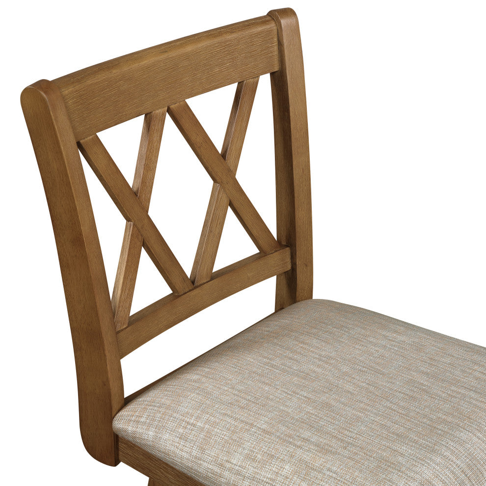 Brookline Oak High Back Wood Bar Stool, 42.5 in.