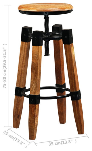 vidaXL Bar Stools 2 pcs Solid Mango Wood