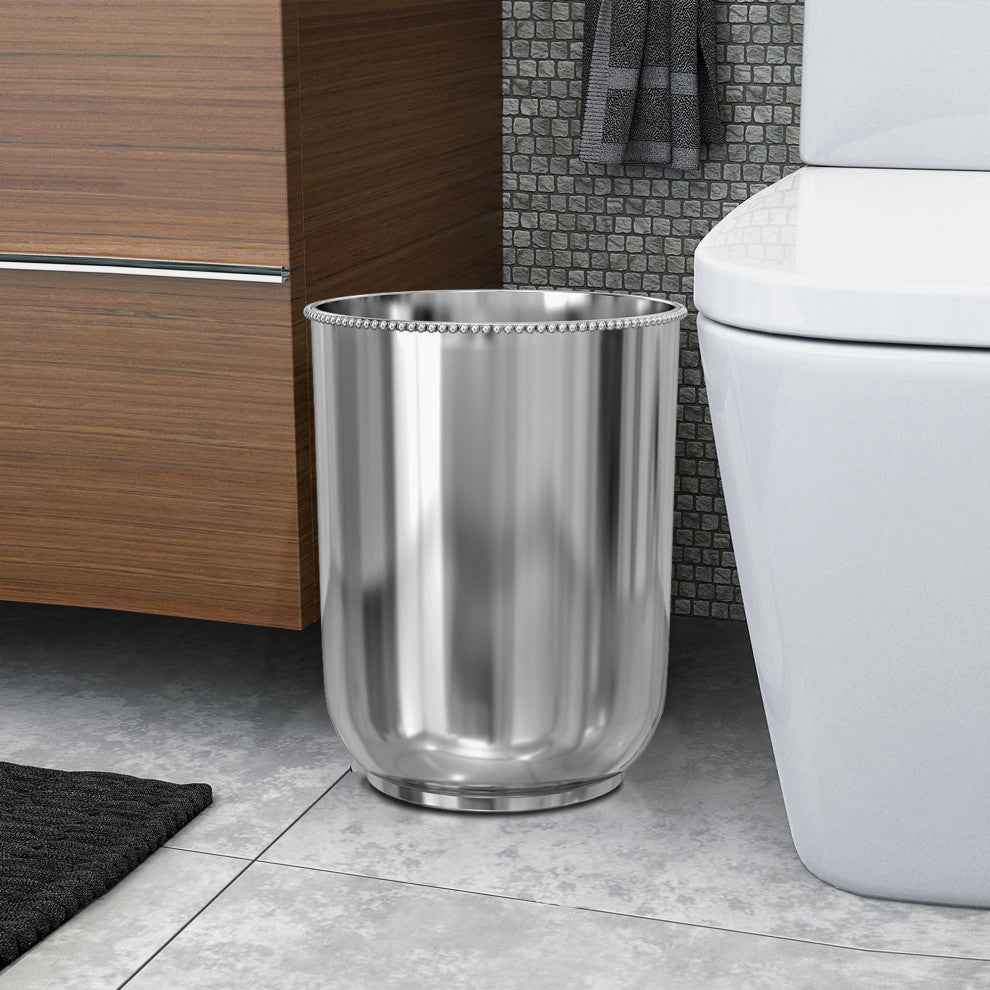 nu steel Chic Beaded Wastebasket, 7 Quart