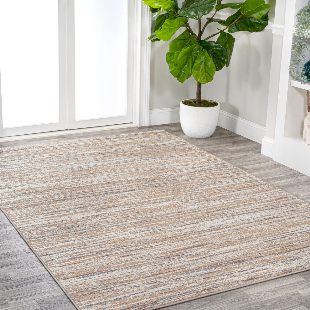 Loom Modern Strie' Beige/Gray 4 ft. x 6 ft. Area Rug