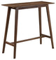 Wood Rectangular Bar Table, Walnut