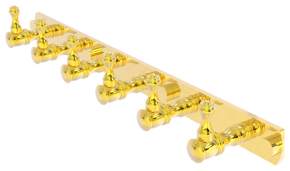 Carolina 6 Position Tie and Belt Rack, Polished Brass