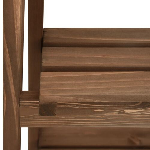vidaXL Plant Stand Natural Wood Solid Fir Wood 15.7x11.8x35.4 in Durable