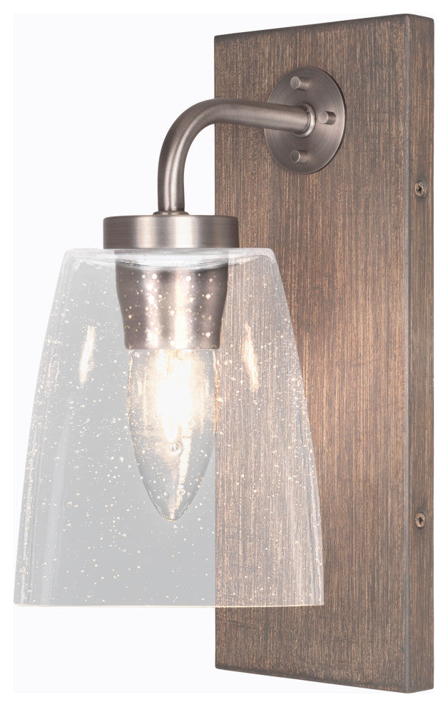 Oxbridge Wall Sconce, Graphite & Painted Distressed Metal, 4.5" Clear Bubble