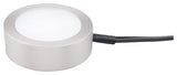 LED Puck Light, Brushed Nickel, Single 6" Lead Wire/6' Power Cord