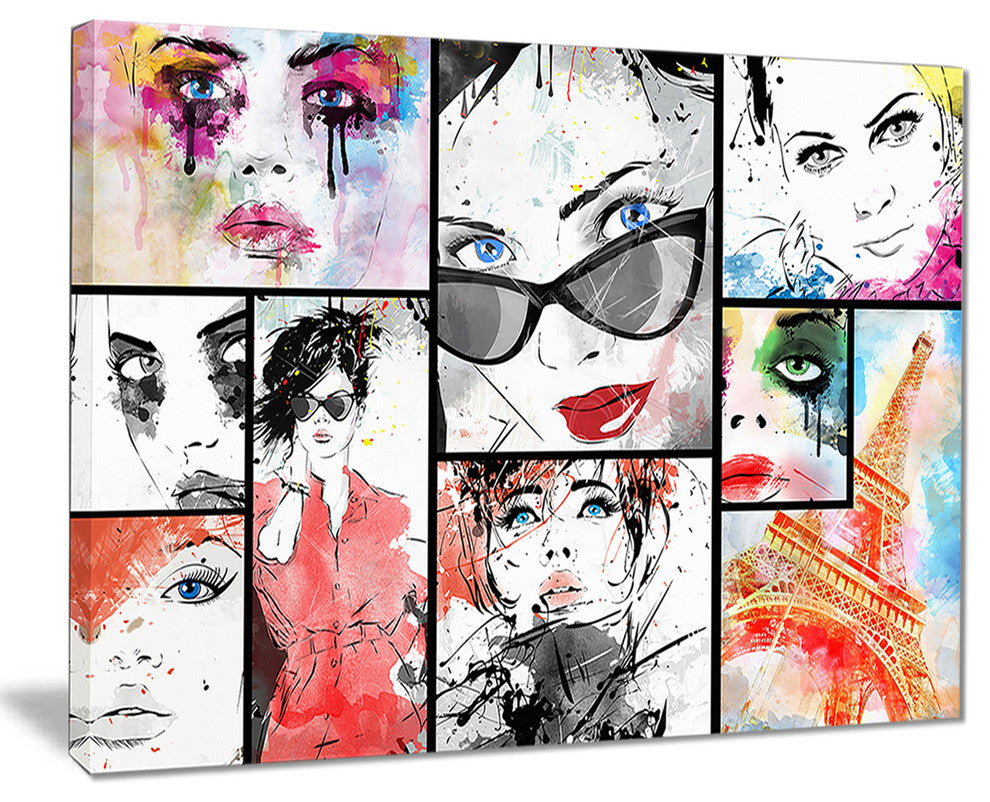 "Girls Collage" Canvas Print, 40"x30"