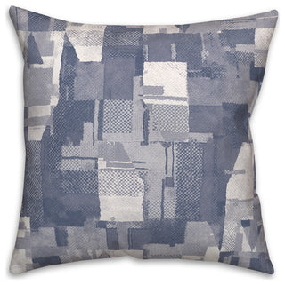 Navy Patchwork Fabric 18x18 Spun Poly Pillow