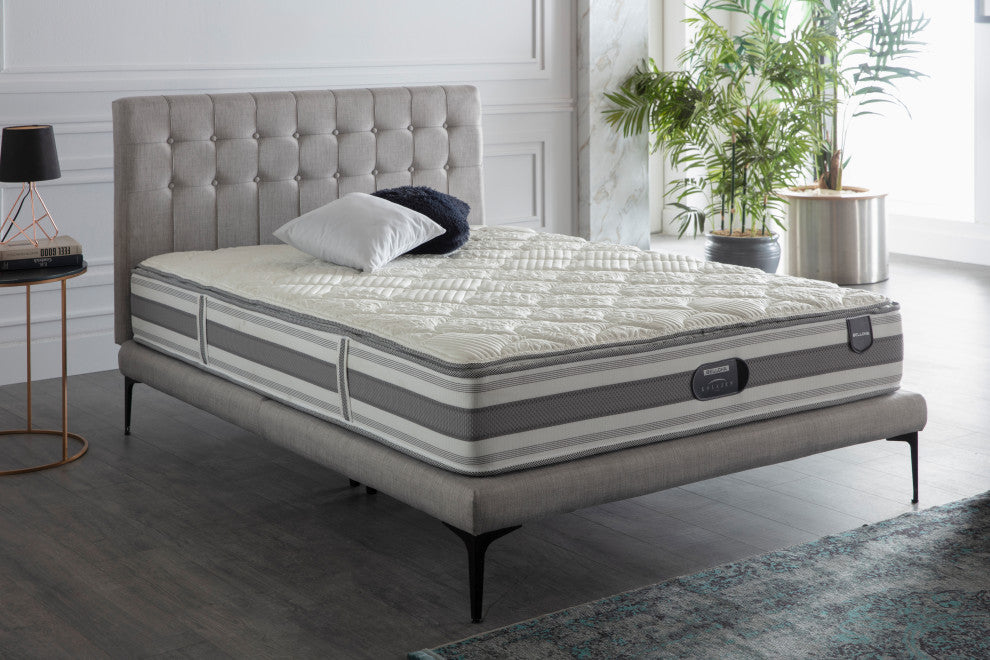 Stratton Full Foundation & Headboard, Bell Basic Light Gray