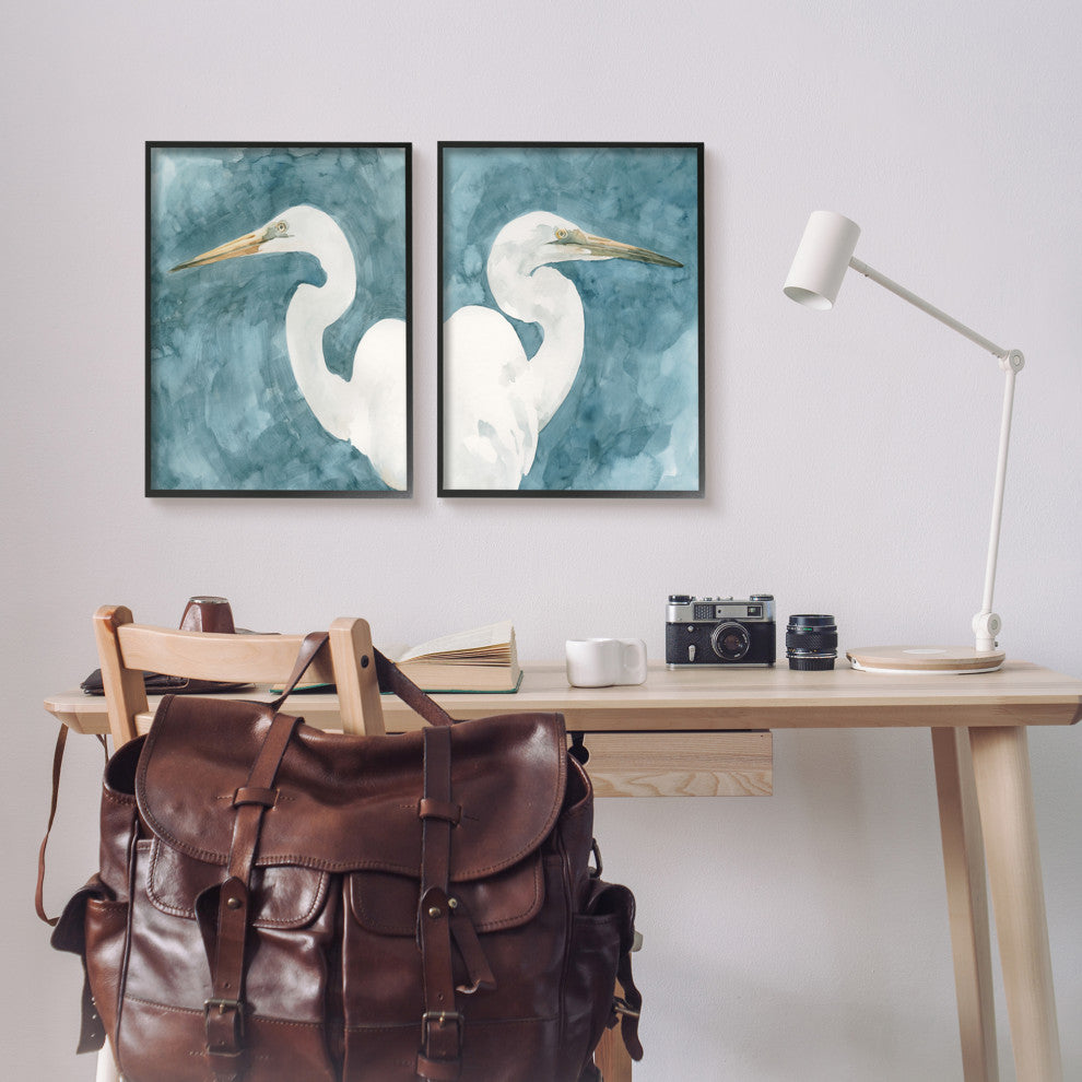 Nautical Cranes Bird Portraits Abstract Blue Sky,16 x 20