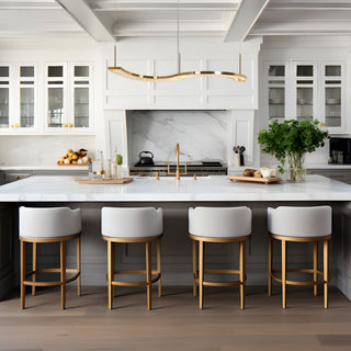 LNC Macrobotrys 42.6" Gold Contemporary Linear LED Kitchen Island Light