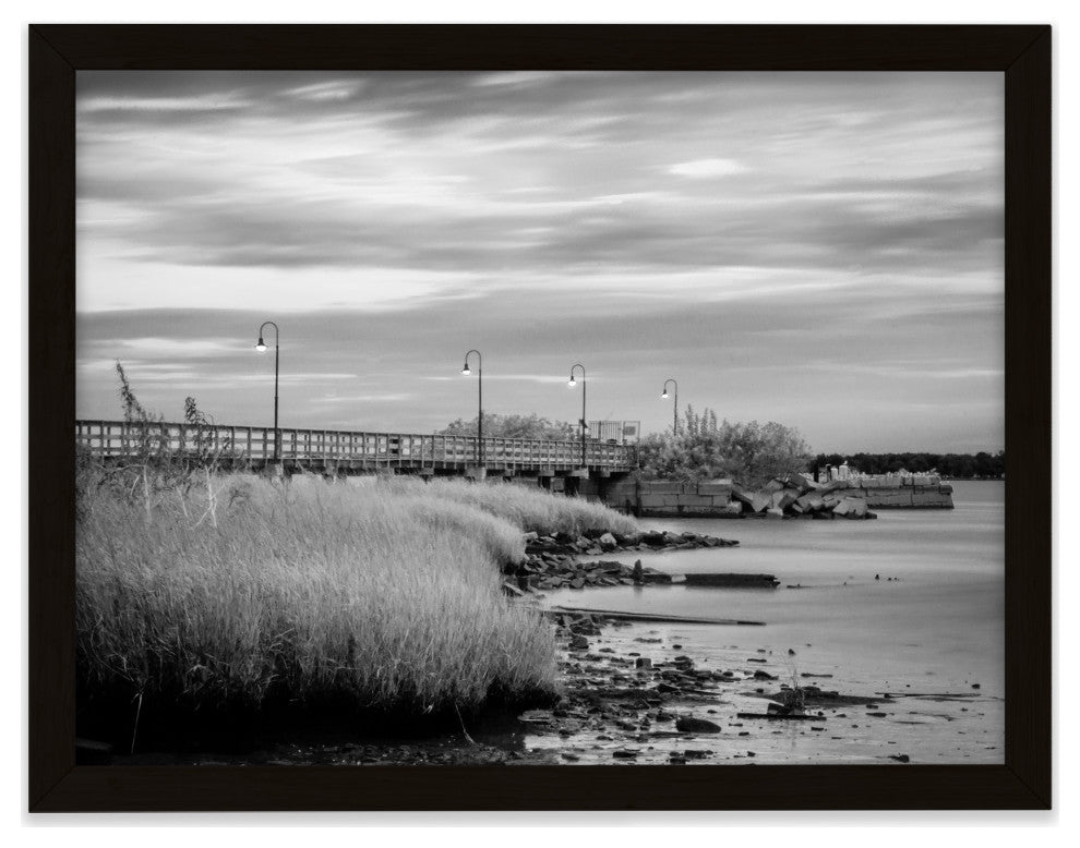 Historic New Castle 2 Coastal Landscape Framed Photo Paper Wall Art Prints, Black, 8" X 10"