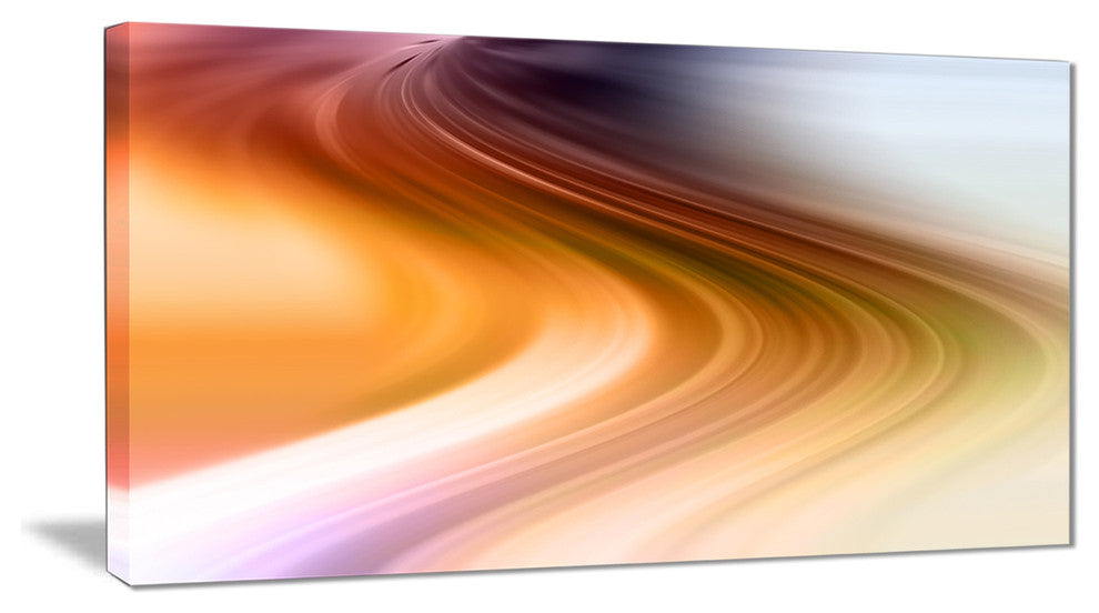 "Rays of Speed Green Orange" Abstract Digital Canvas Print