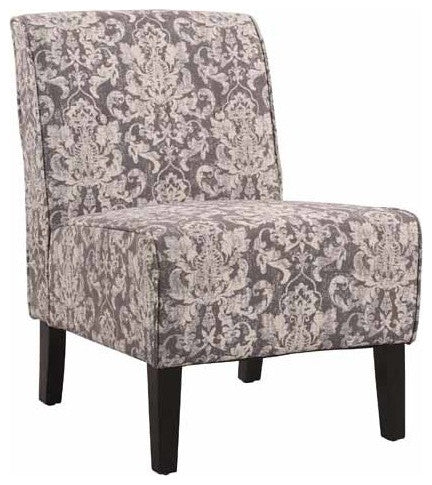 Linon Coco Accent Chair, Gray Damask