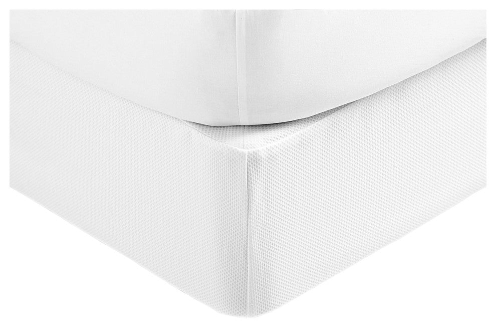 Boxspring Cover Pique, White, Queen