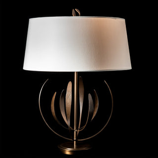 Dahlia Table Lamp, Bronze Finish, Natural Anna Shade