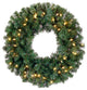 16" Pre-Lit Deluxe Windsor Pine Artificial Christmas Wreath, Clear Lights