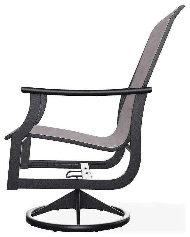 St. Catherine Sling Outdoor Swivel Rocker, Fossil/Black