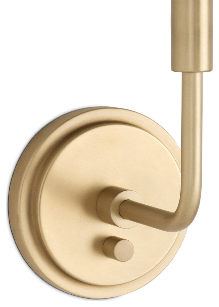 Polly Sconce Single, Natural Brass With Rattan Shade