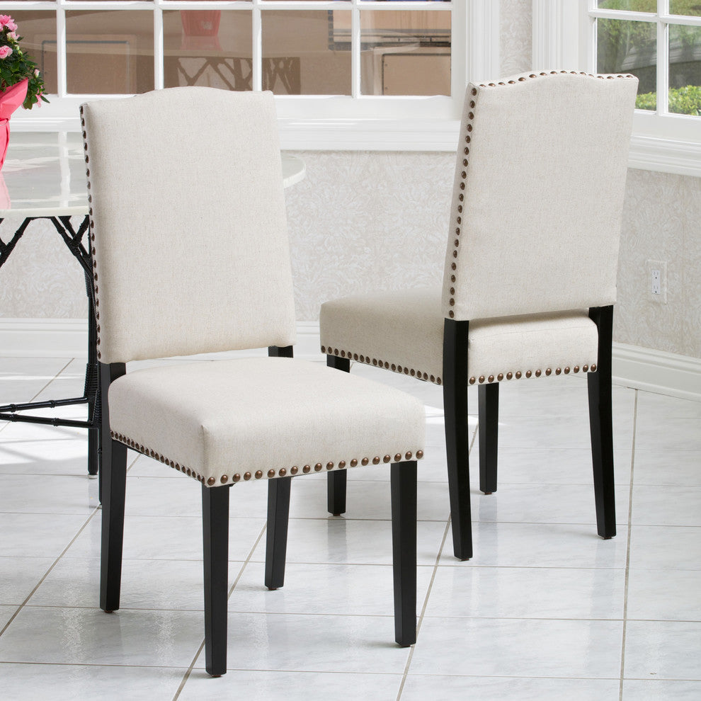 GDF Studio Stuart Dining Chair, Set of 2, Beige