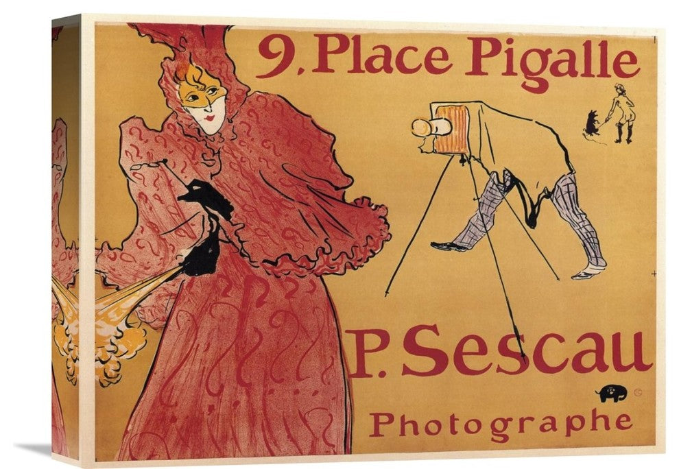 "The Photographer Paul Sescau" Canvas Giclee by Henri Toulouse-Lautrec, 16"x12"