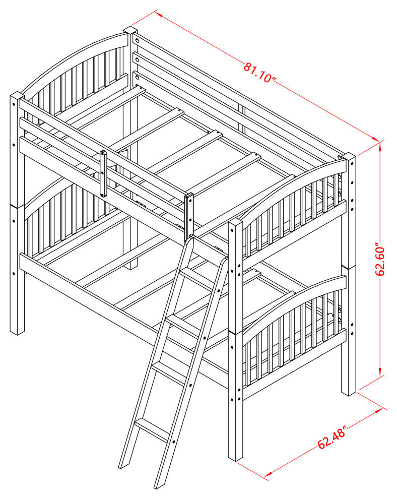 Verona Twin Bunk Bed In Natural Oak Finish