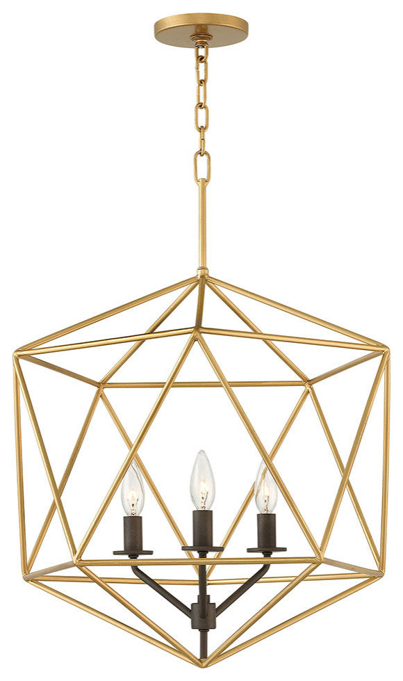 Hinkley Astrid Large Open Frame Pendant, Deluxe Gold