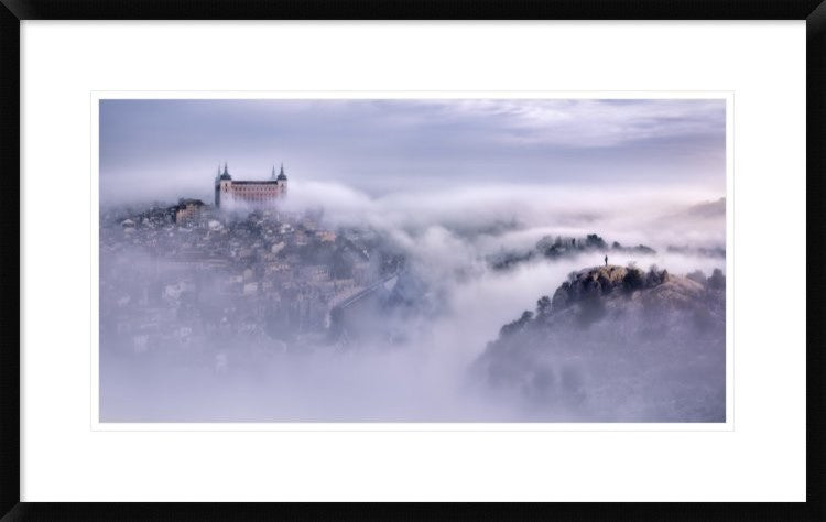 "Toledo City Foggy Morning" Framed Digital Print by Jesus M. Garcia, 32"x20"