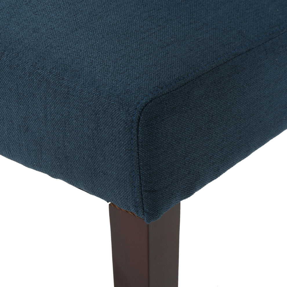 GDF Studio Billings Tufted High Back Dining Chairs, Set of 2, Navy Blue, Fabric