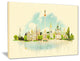 "Kiev Panoramic View" Cityscape Watercolor Canvas Print, 20"x12"
