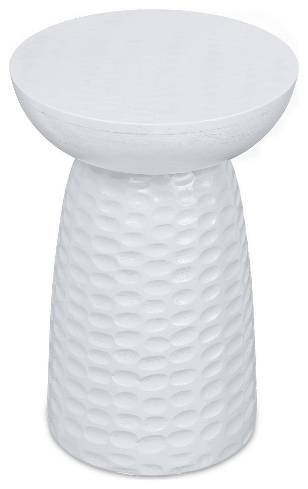 Boyd Solid Mango Wood Wooden Accent Table, White