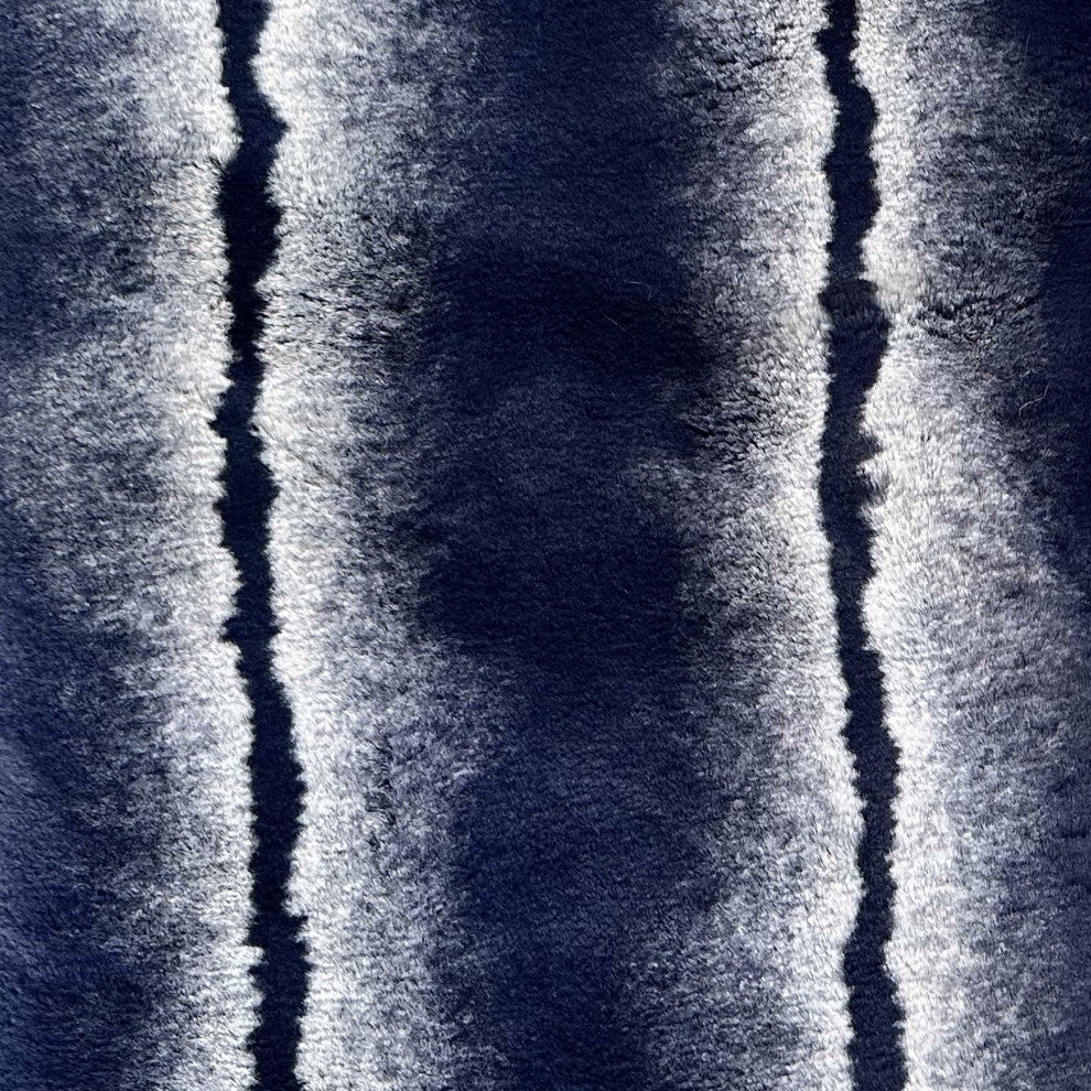 Plutus Navy Fluffy Fields Faux Fur Luxury Throw Pillow, Navy, 26" x 26"